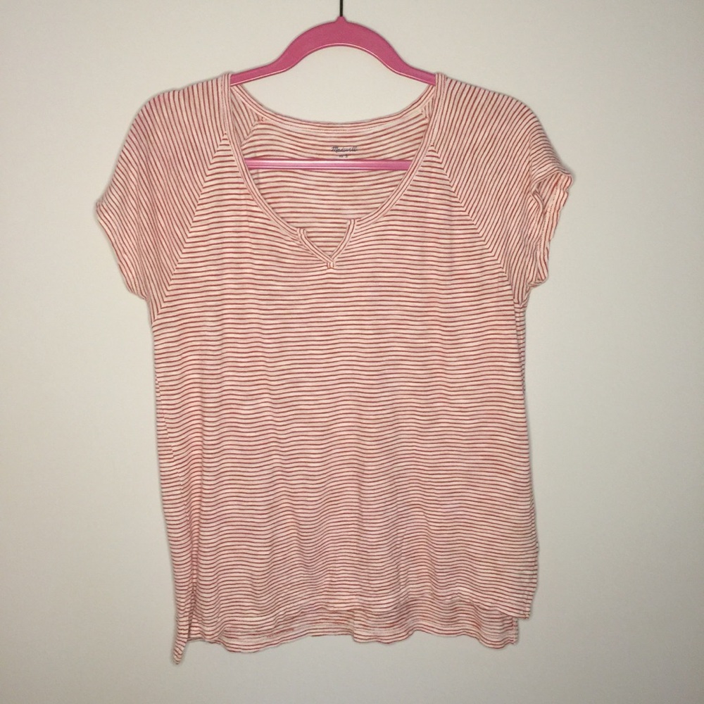 Madewell Highsmith Striped Split Neck Tee